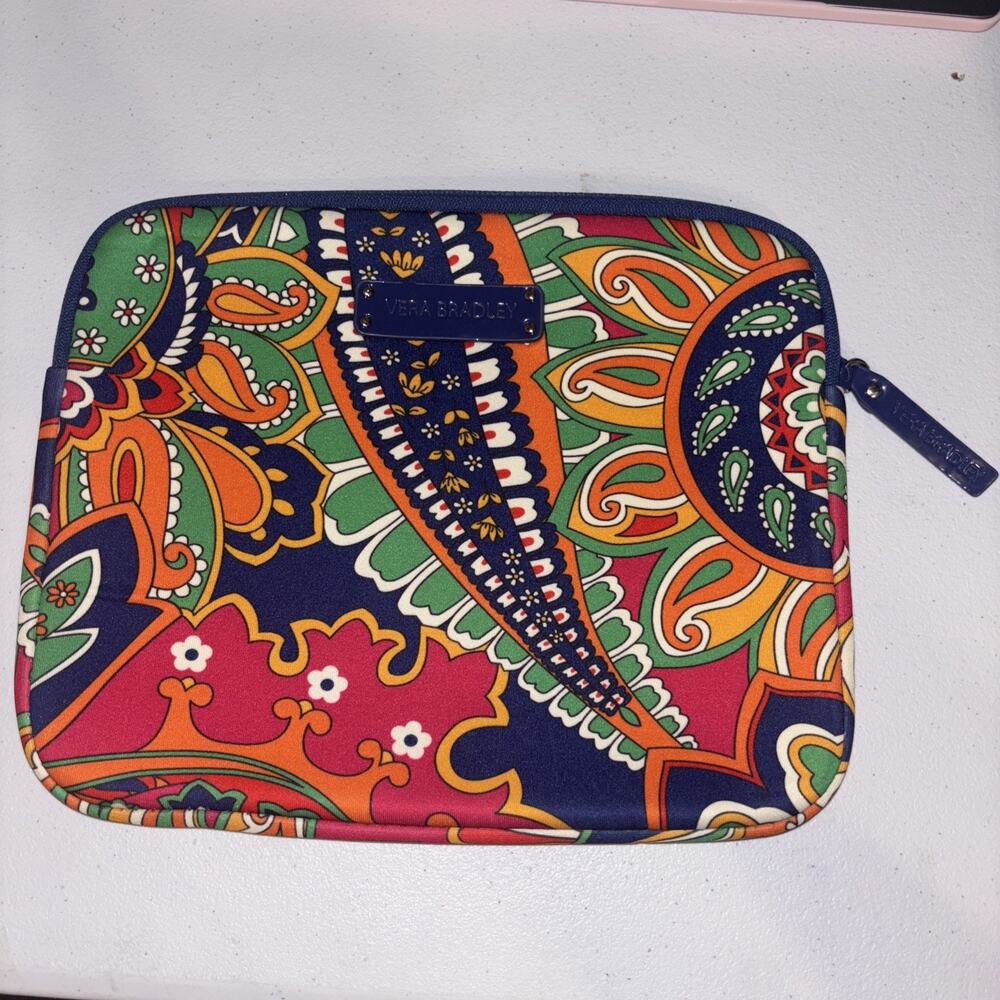 Vera Bradley Venetian Paisley Retired Print Tablet Case Makeup Bag Pouch NWOT